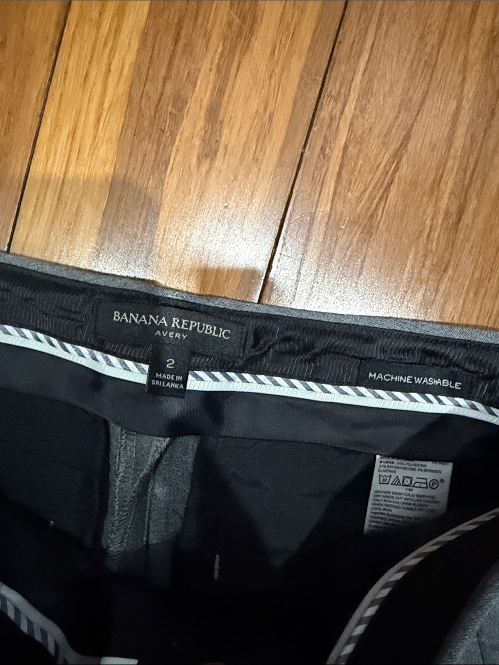 Banana Republic Avery Gray Capri Pants with Black & White Side Stripes - Picture 2 of 4